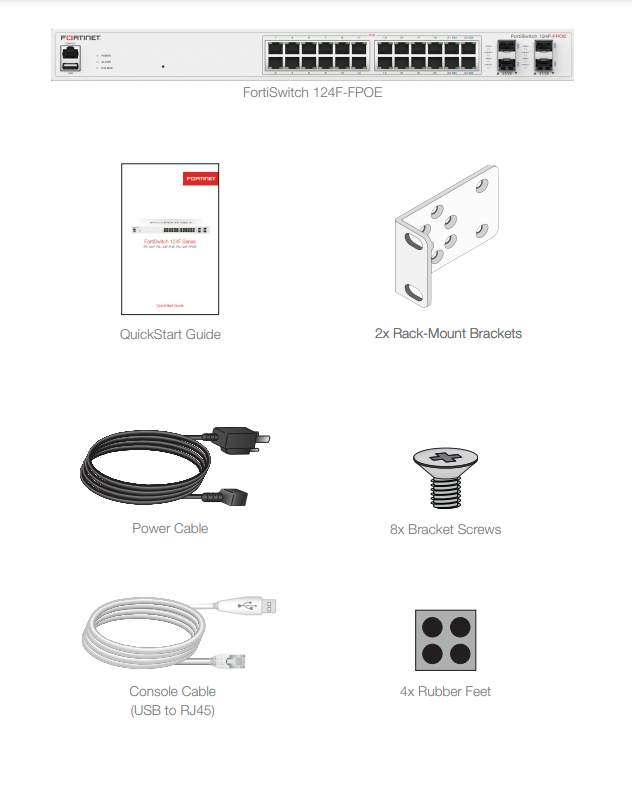FS-124F-FPOE Layer 2 switch controller compatible PoE+ switch with 24x 1G RJ45 with PoE+ and 4x 10G/1G SFP+/SFP ports and 1x RJ45 console port. Max 370W PoE output limit with smart fan/temperature control.  