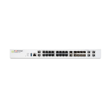 FG-101F 22 x GE RJ45 ports (including 2 x WAN ports, 1 x DMZ port, 1 x Mgmt port, 2 x HA ports, 16 x switch ports with 4 SFP port shared media), 4 SFP ports, 2x 10G SFP+ FortiLinks, 480GB onboard storage, dual power supplies redundancy.
