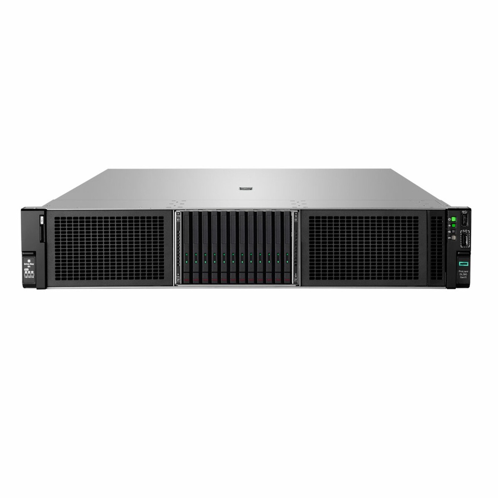 HPE ProLiant DL380 Gen11 Intel Xeon-G 5418Y 24-Core (2.00GHz 45MB) 64GB (2 x 32GB) PC5-4800B RDIMM 8 x Hot Plug 2.5in Small Form Factor x1 Tri-Mode Basic Carrier MR408io No Optical 1000W 3 Year Next Business Day Warranty HPE Ethernet 10Gb 2-port BASE-T BCM57416 Adapter