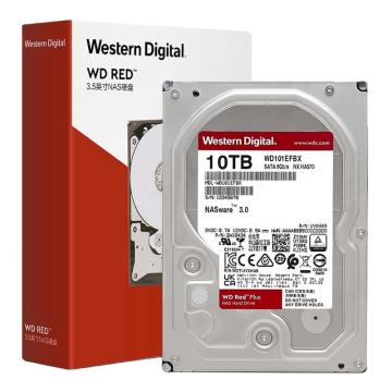WD - WD101EFBX - WD Red Plus 10TB NAS Hard Disk Drive, 7200 RPM Class, CMR, SATA 6Gb/s, 256MB Cache, 3.5'' Form Factor, Up to 215 MB/s Sustained Transfer Rate, 1 Million Hours MTBF