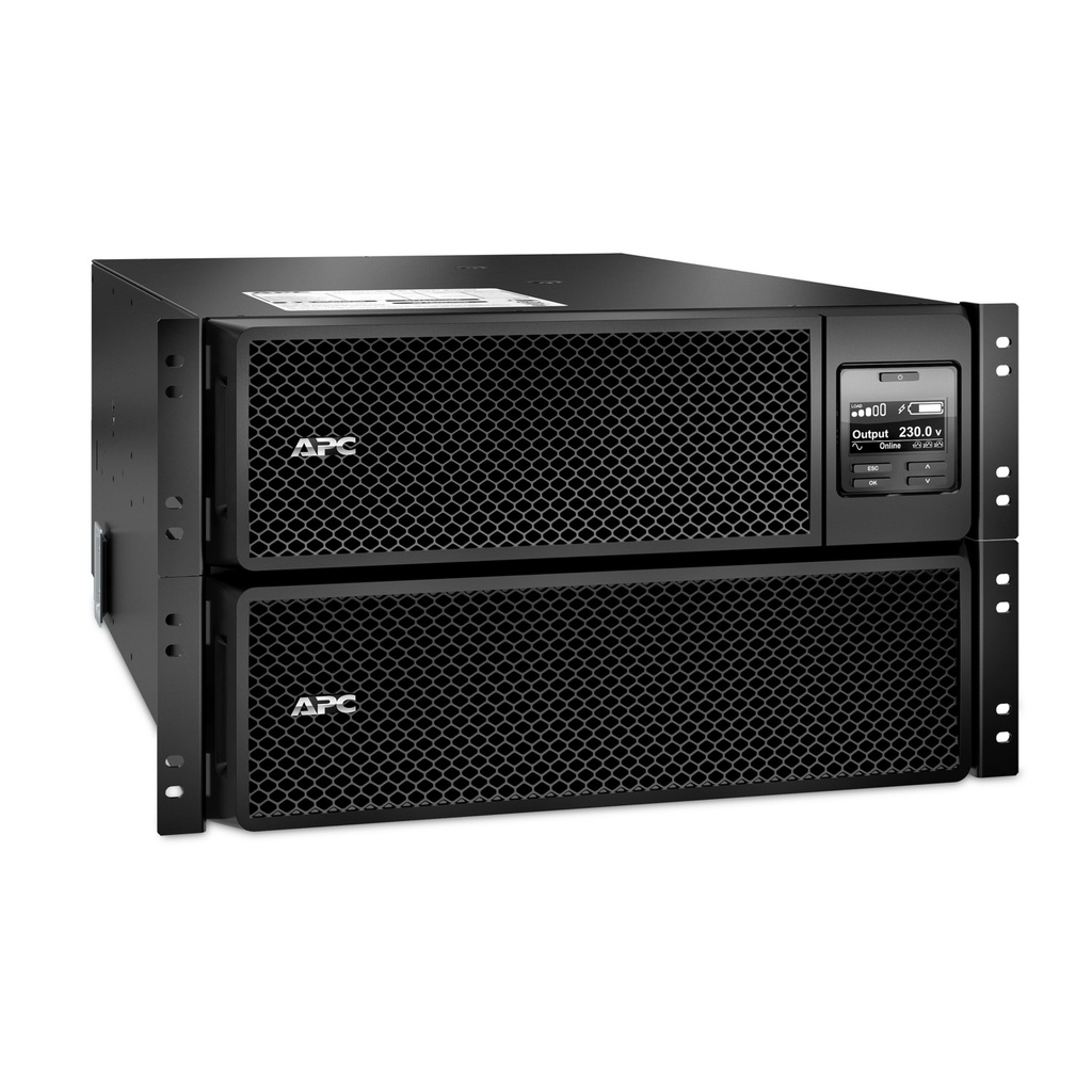 SRT10KRMXLI APC Smart-UPS On-Line, 10kVA/10kW, Rackmount 6U, 230V/400V, 6x C13+4x C19 IEC outlets, Network Card+SmartSlot, Extended runtime, W/ rail kit