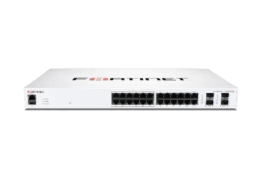 FS-124F-FPOE Layer 2 switch controller compatible PoE+ switch with 24x 1G RJ45 with PoE+ and 4x 10G/1G SFP+/SFP ports and 1x RJ45 console port. Max 370W PoE output limit with smart fan/temperature control.  